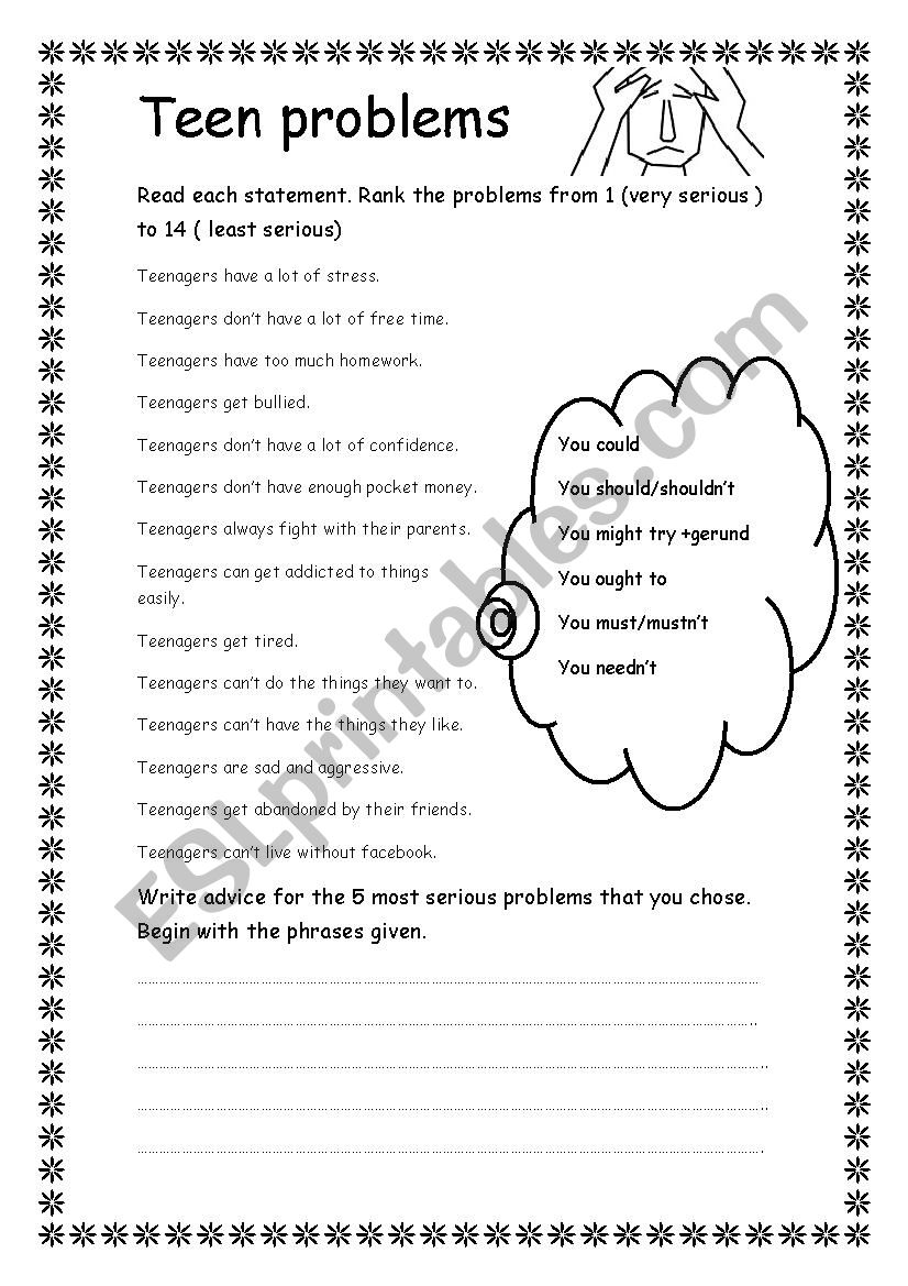 Modal Verbs to give advice worksheet