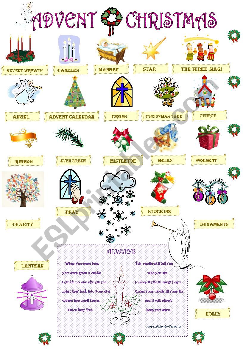 Advent - Christmas Poster worksheet