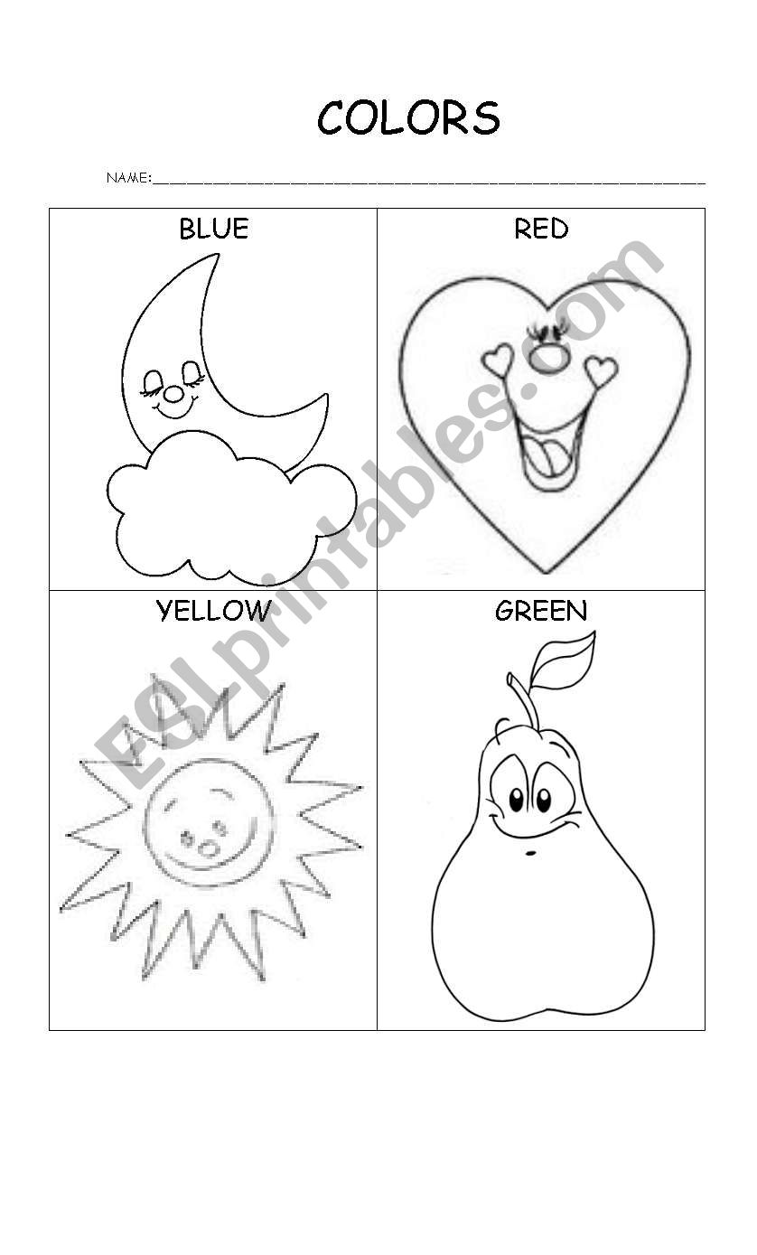 Colors Colours worksheet