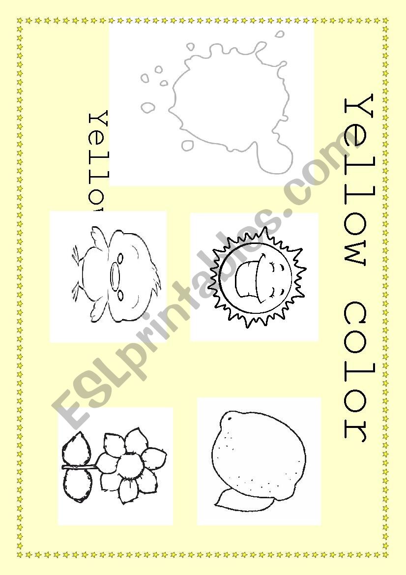 yellow color worksheet