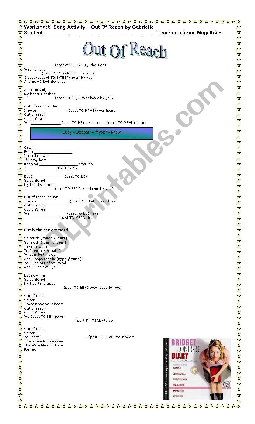 out of reach worksheet