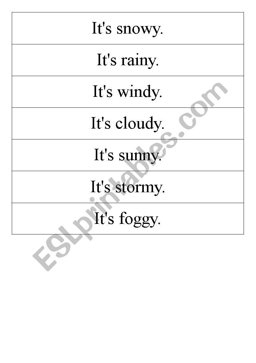 Weather worksheet