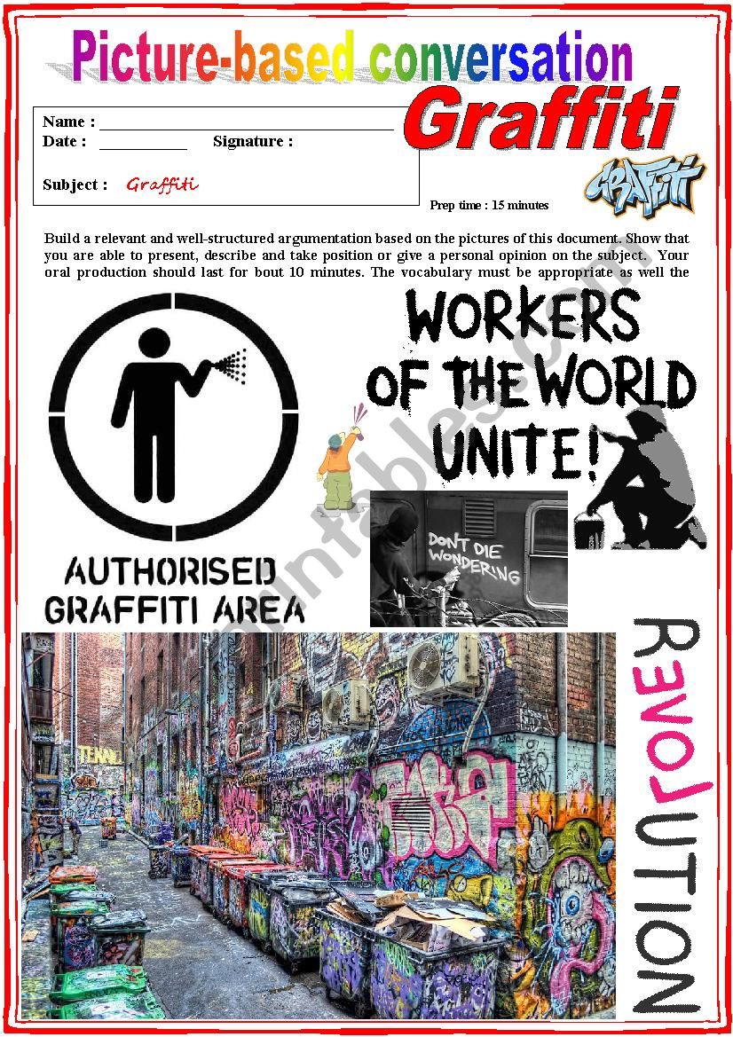 Picture based conversation. Graffiti. (Debating) 32/â€¦