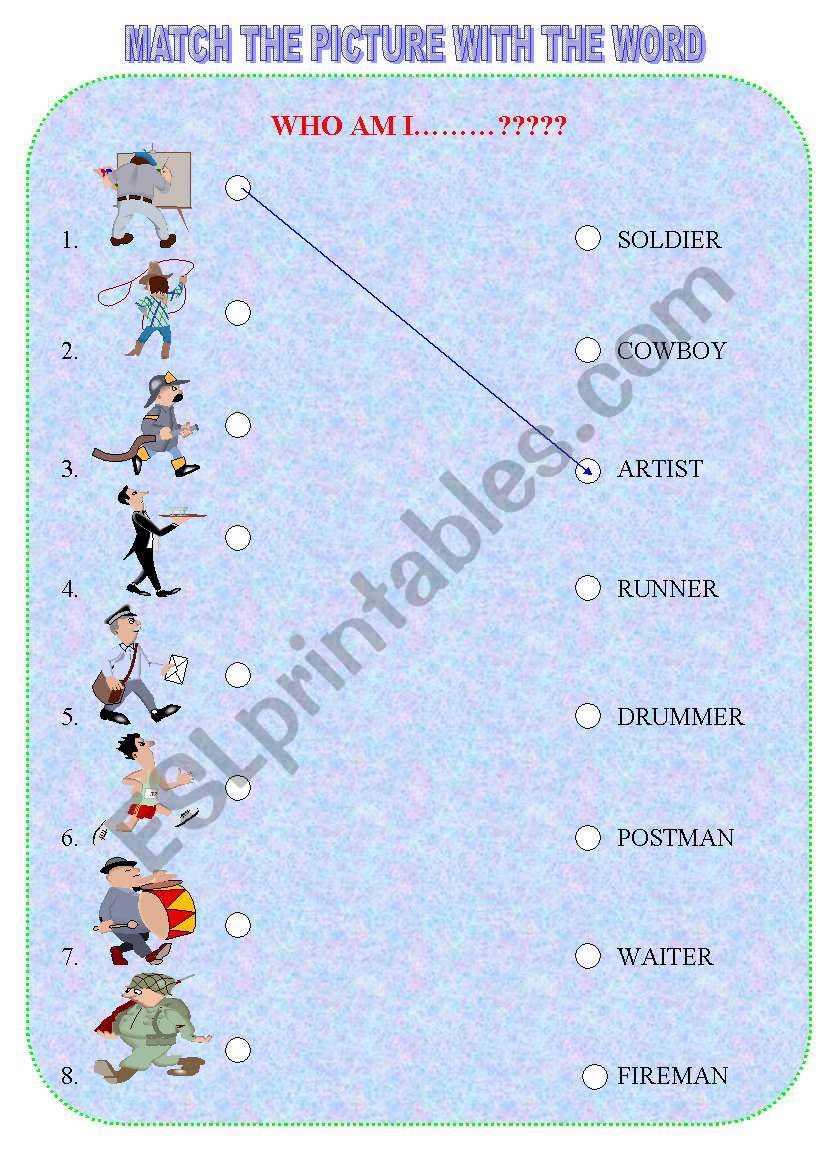 match picture with word worksheet