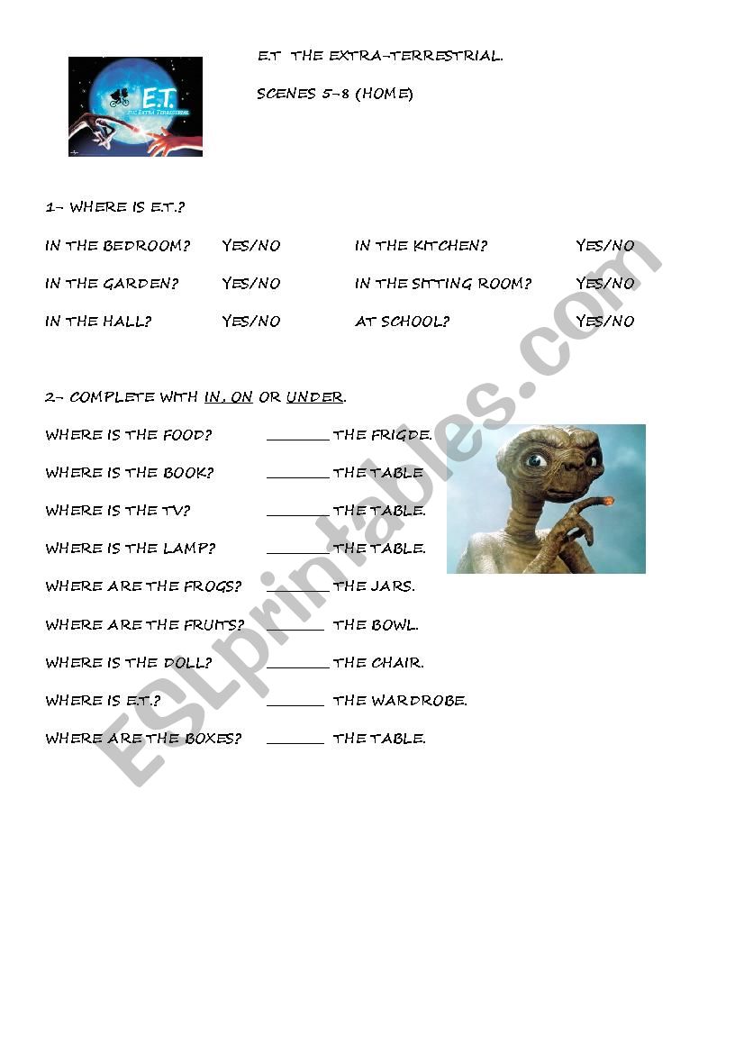 E.T. worksheet