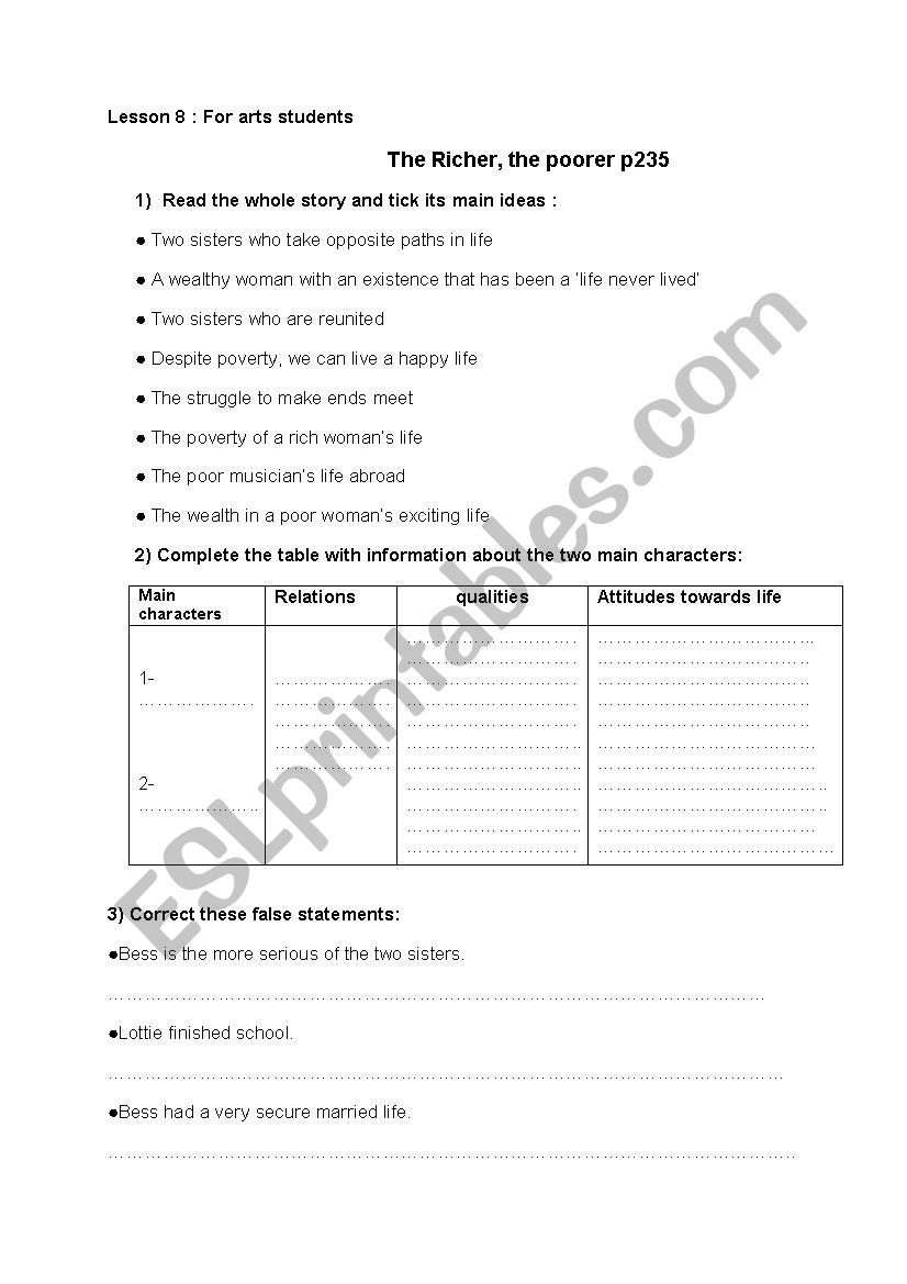 lesson 8 Bac students worksheet