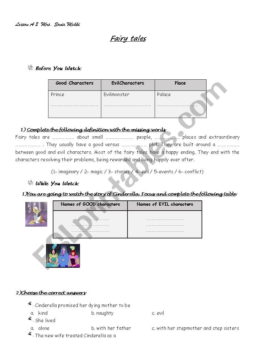 lesson A2,fairy tales 2nd year