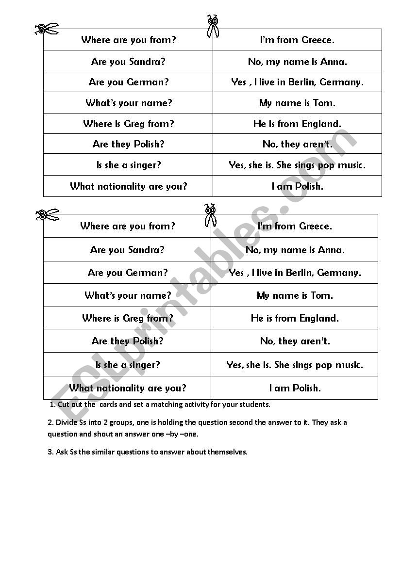 Whats your name? worksheet