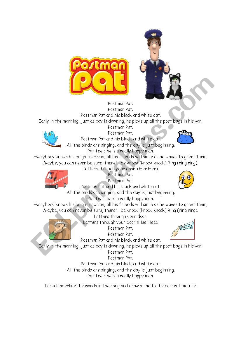 Postman Pat worksheet