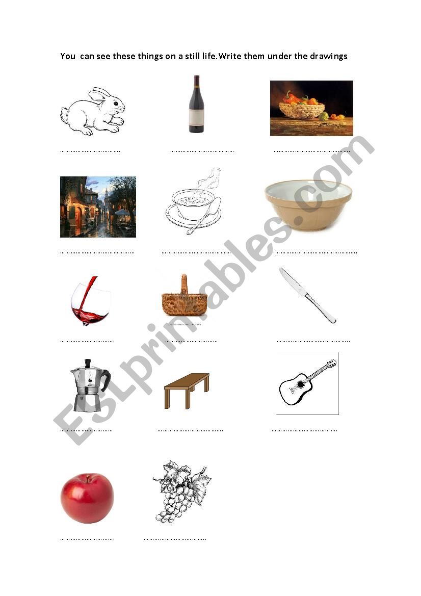 STILL LIFE worksheet