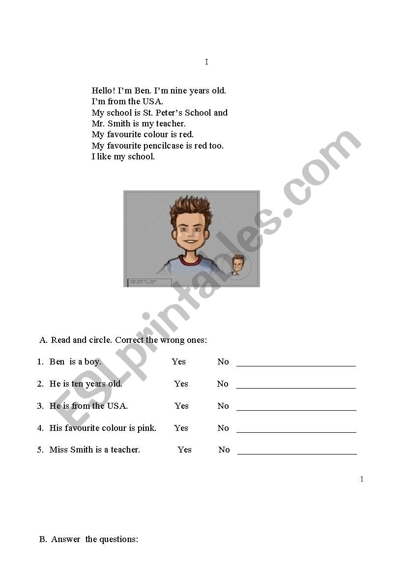 Reading and Comprehension, Numbers vocabulary