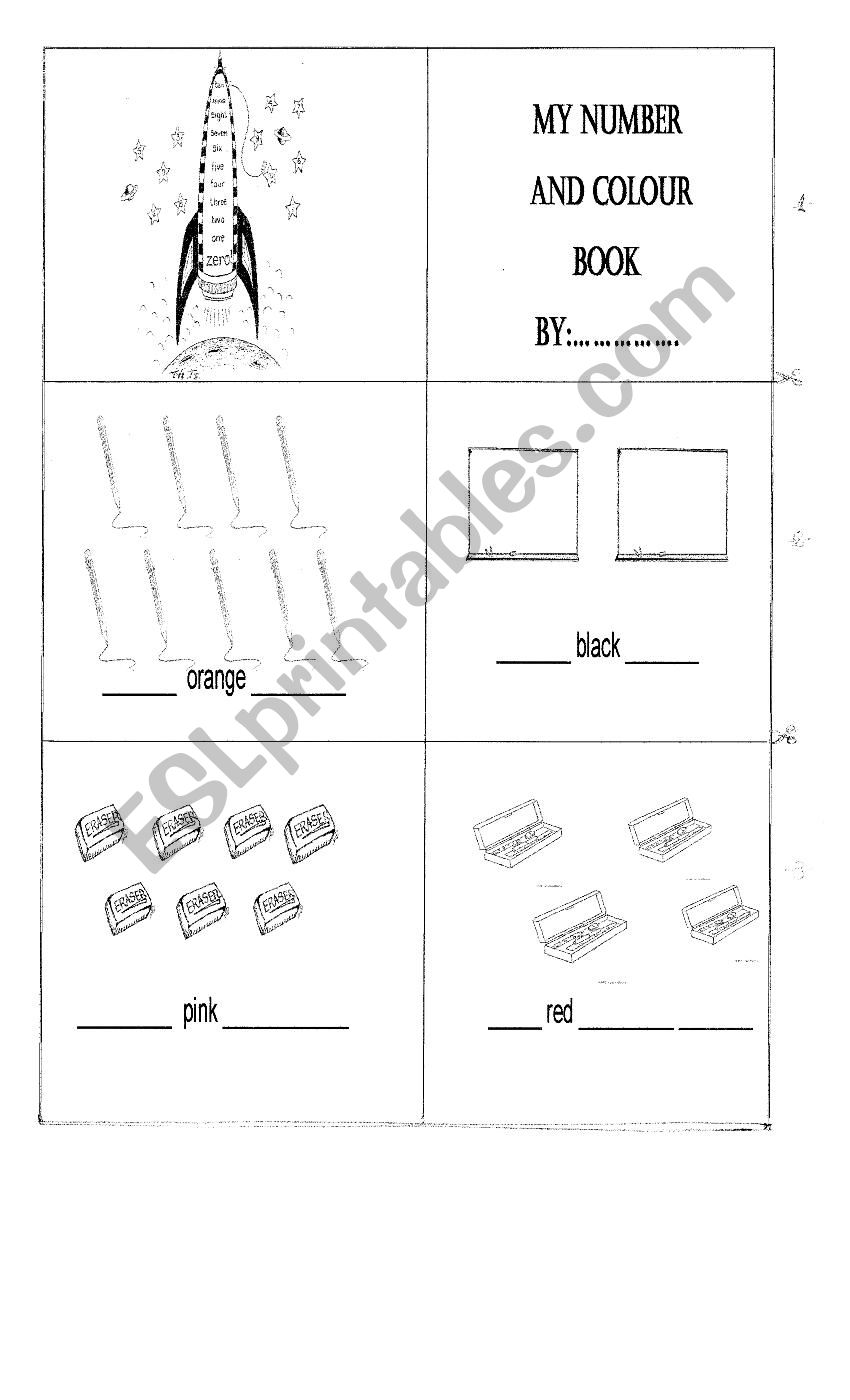 My number and colour book 1 worksheet