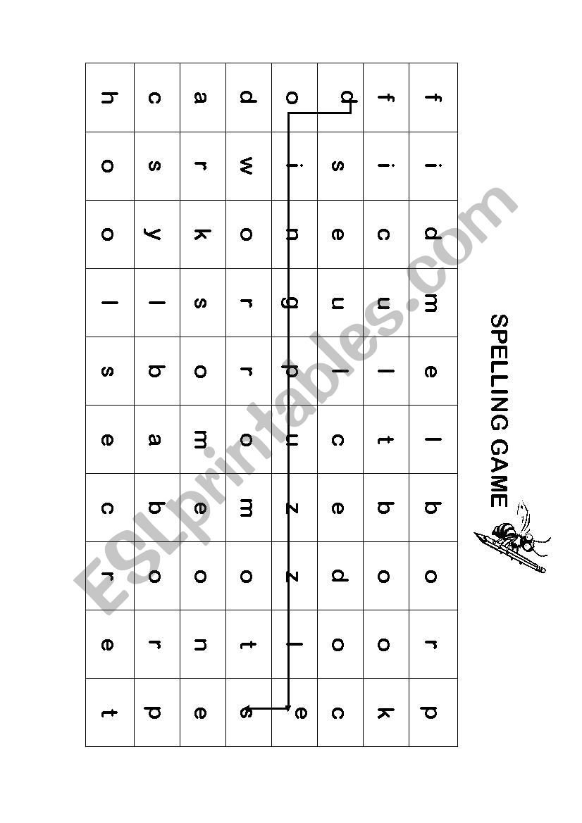 Spelling bee worksheet