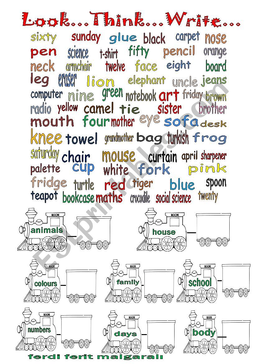 words worksheet