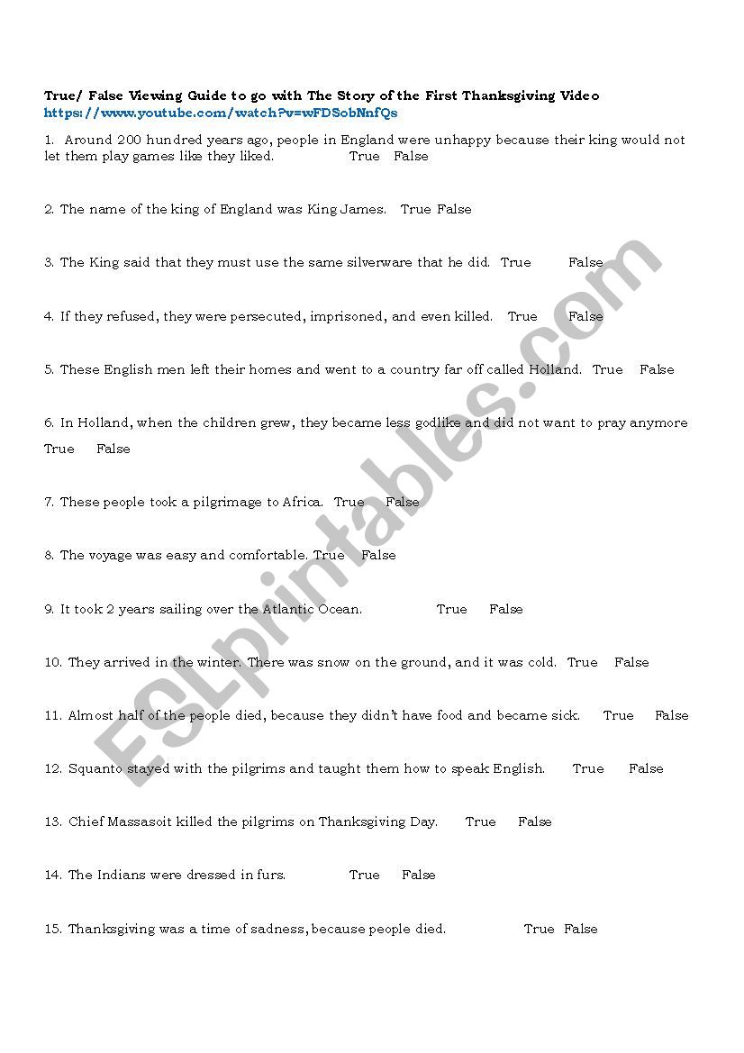 Video True/False Viewing Guide 