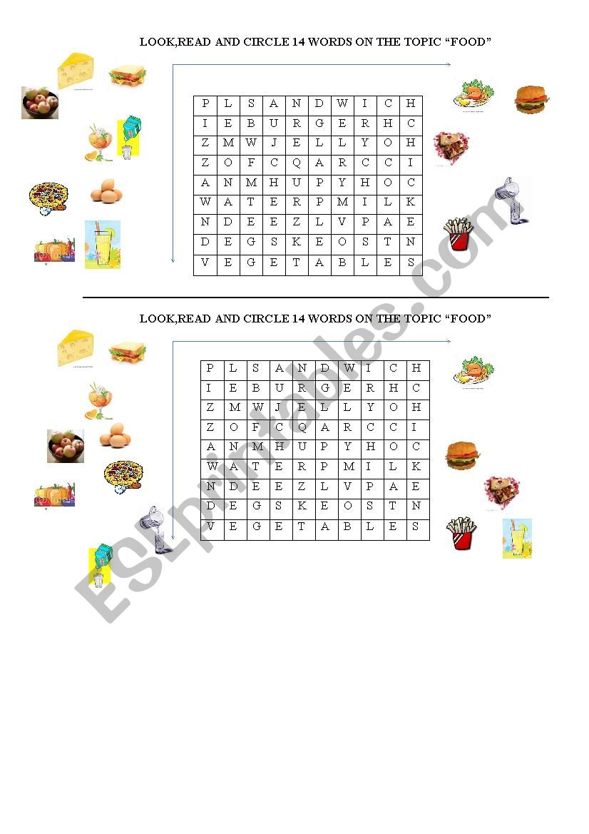 In my lunch box worksheet