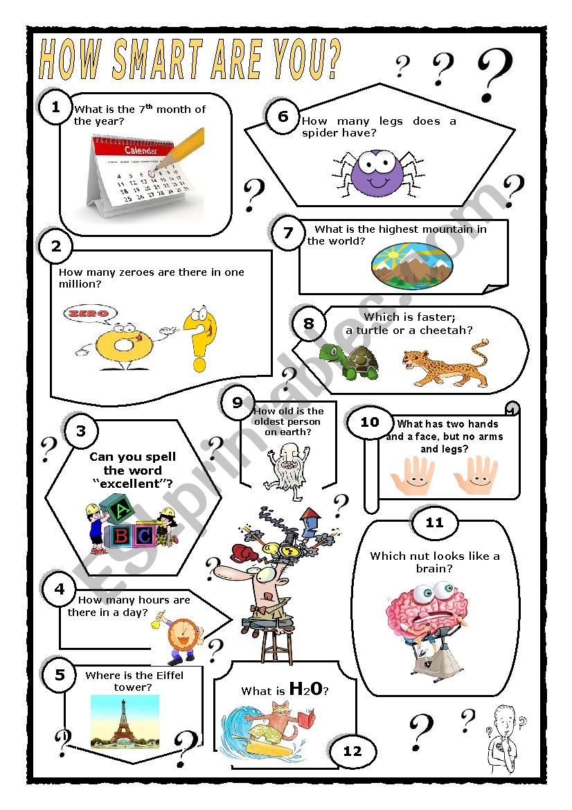 HOW SMART ARE YOU? worksheet