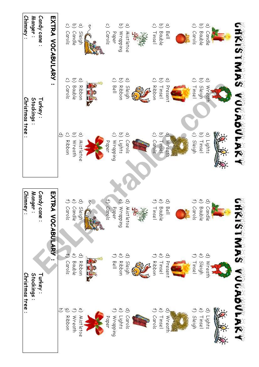 Christmas vocabulary  worksheet