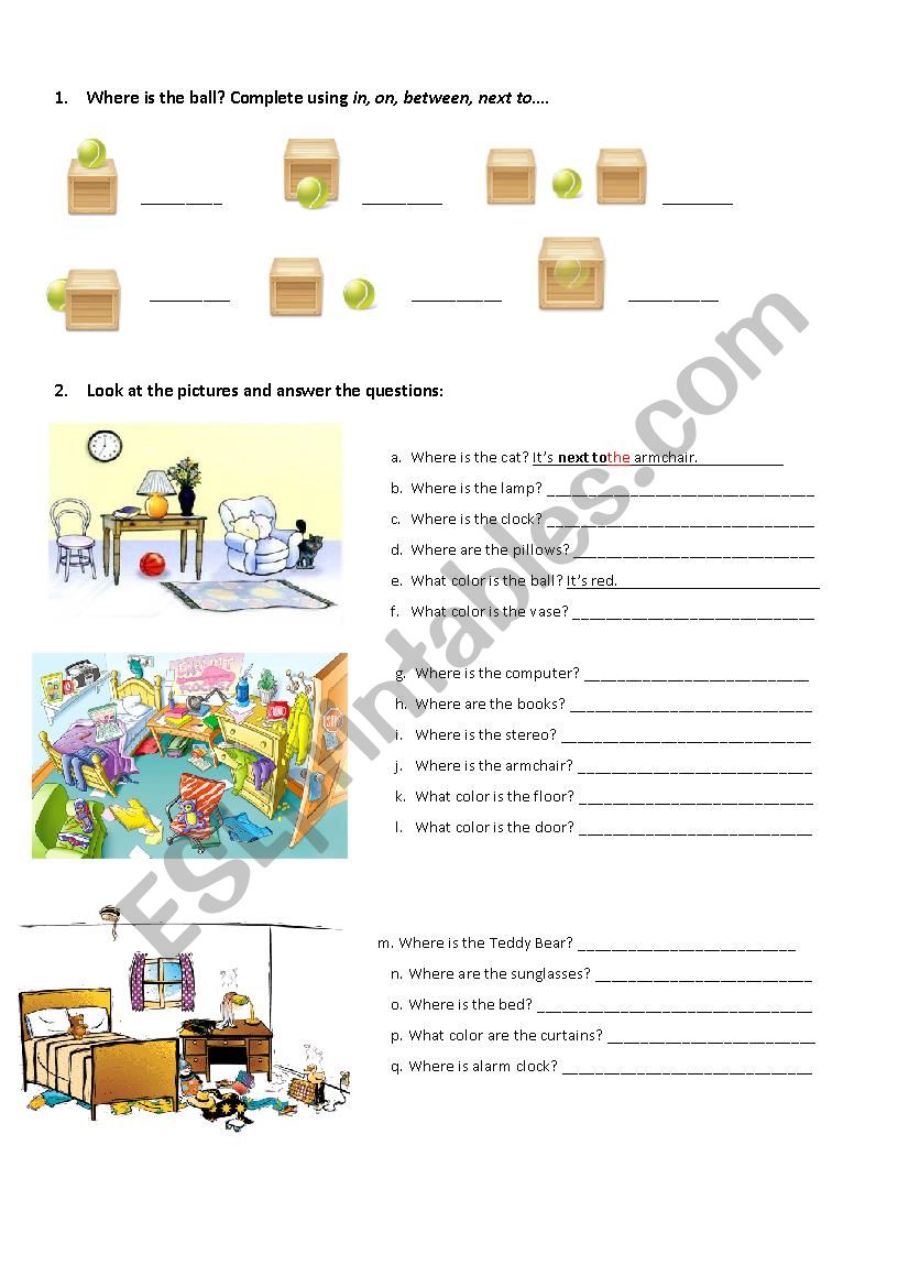 Preoposition of Places  worksheet