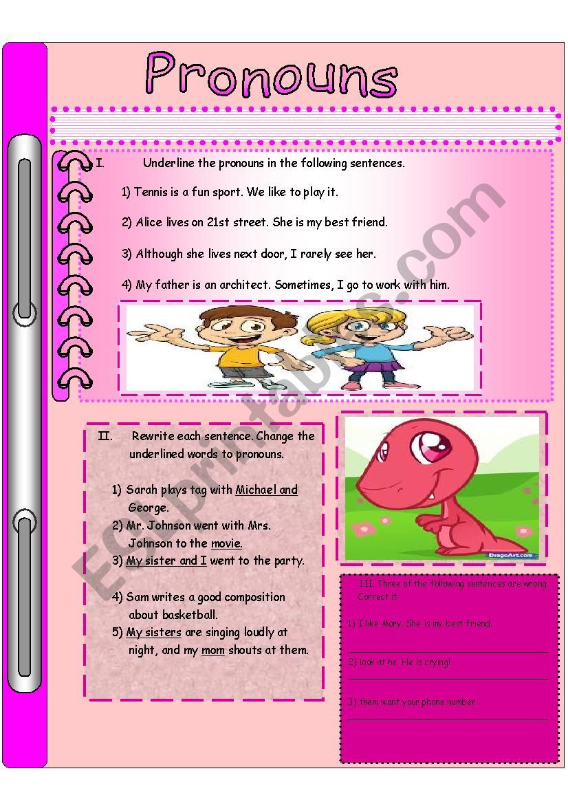 Pronouns worksheet