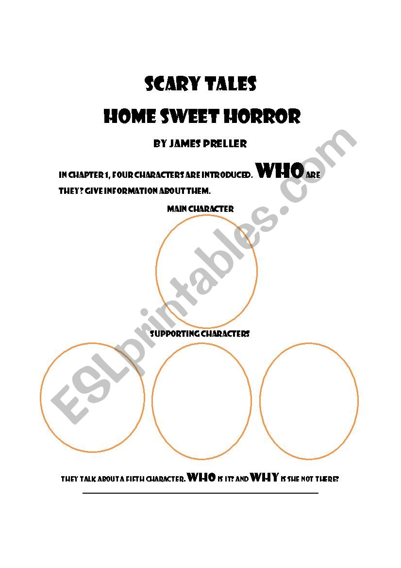 Scary tales worksheet