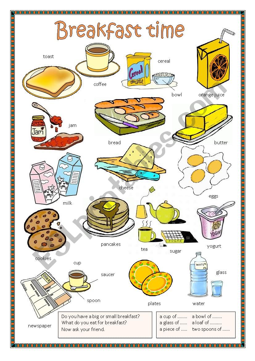 Breakfast Time. worksheet