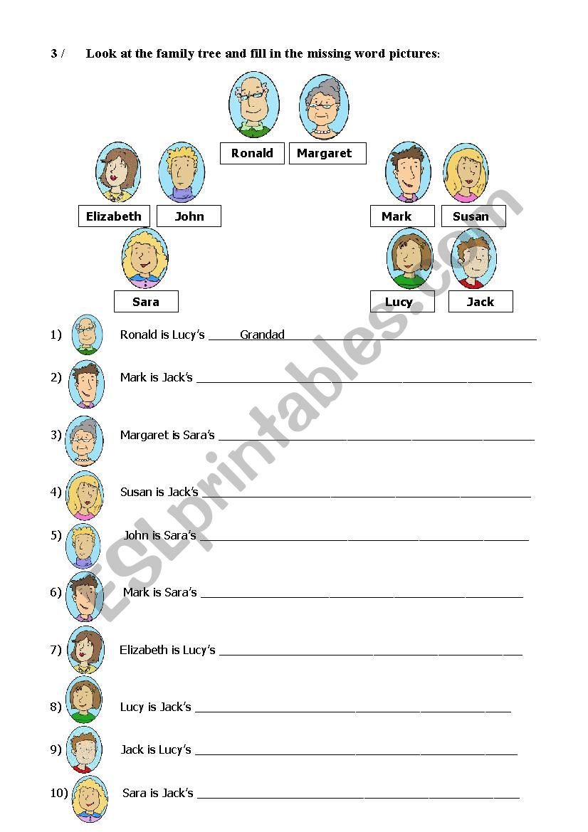 Family Tree worksheet