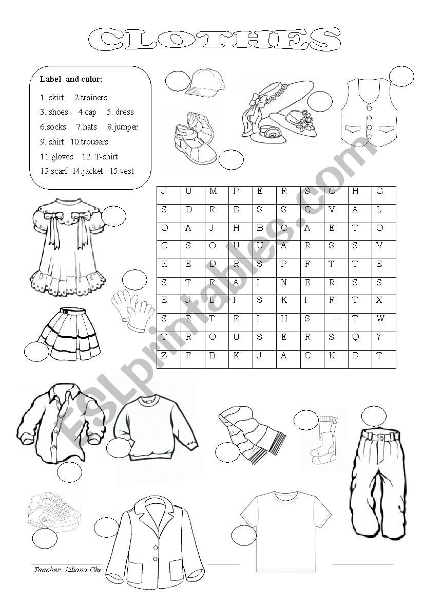 clothes 2 worksheet