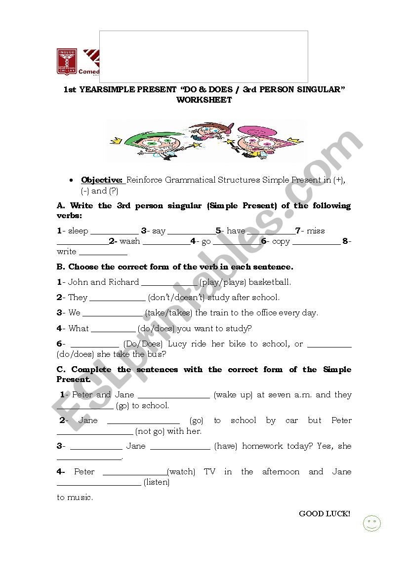 WORKSHEET FOR FRESHMAN TO SEÃ‘IOR CLASS UNIT NÂ°1