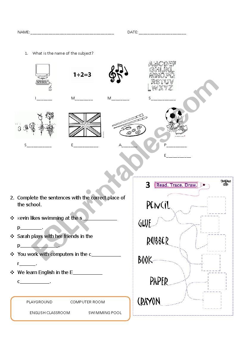 School worksheet