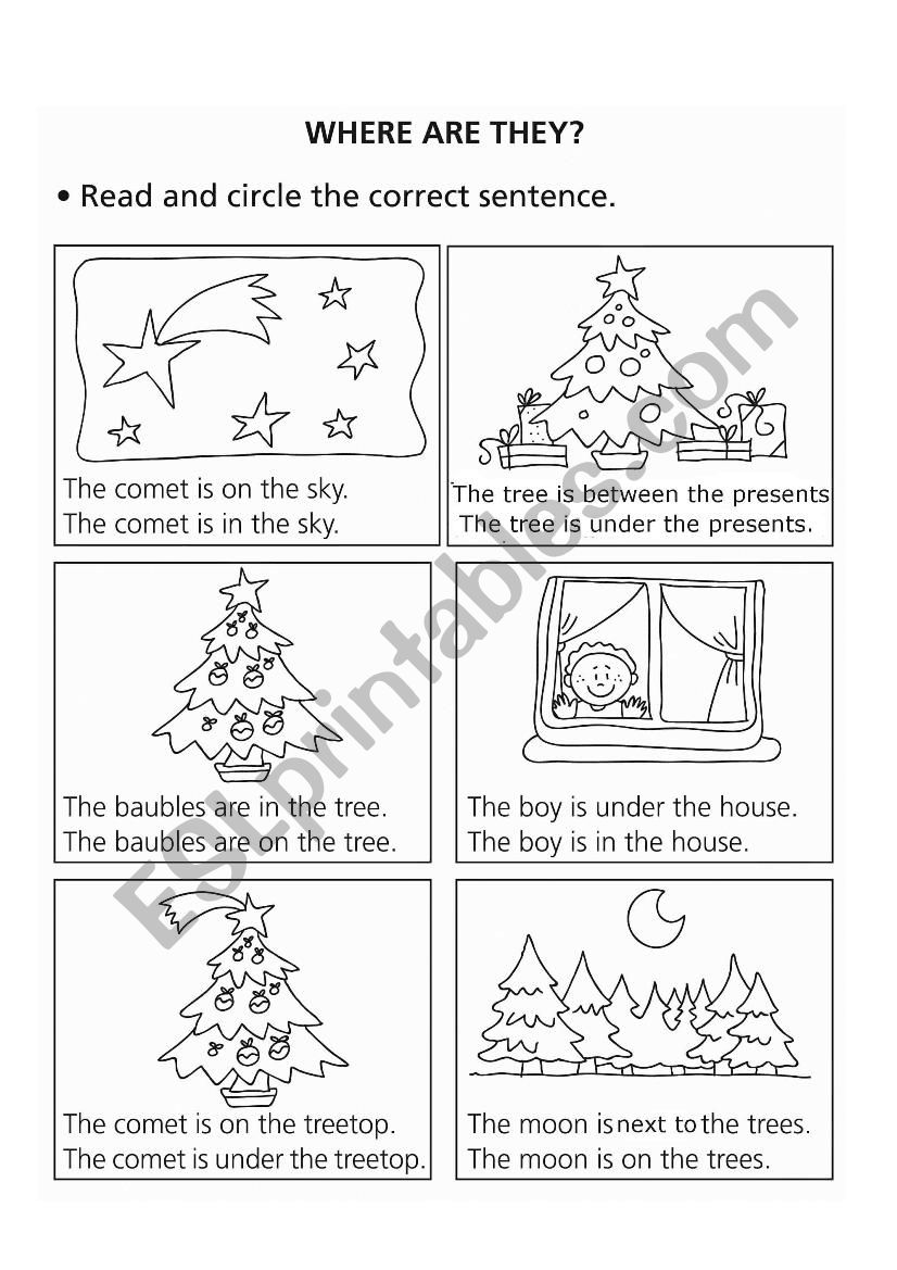prepositions of place (Christmas)