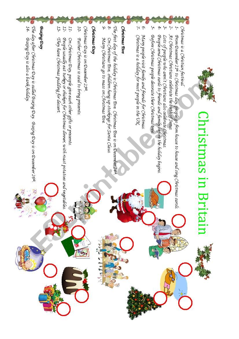 Christmas in Britain worksheet