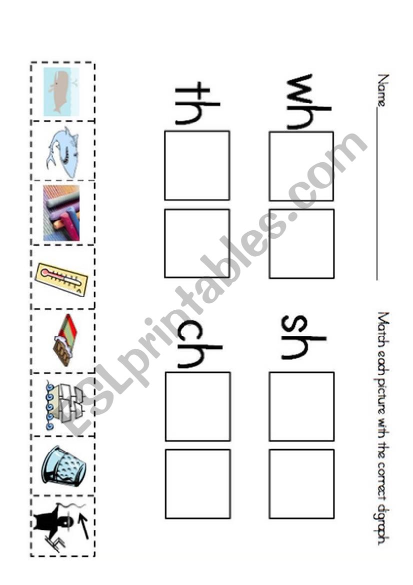 Wh, Ch, Th, Sh worksheet