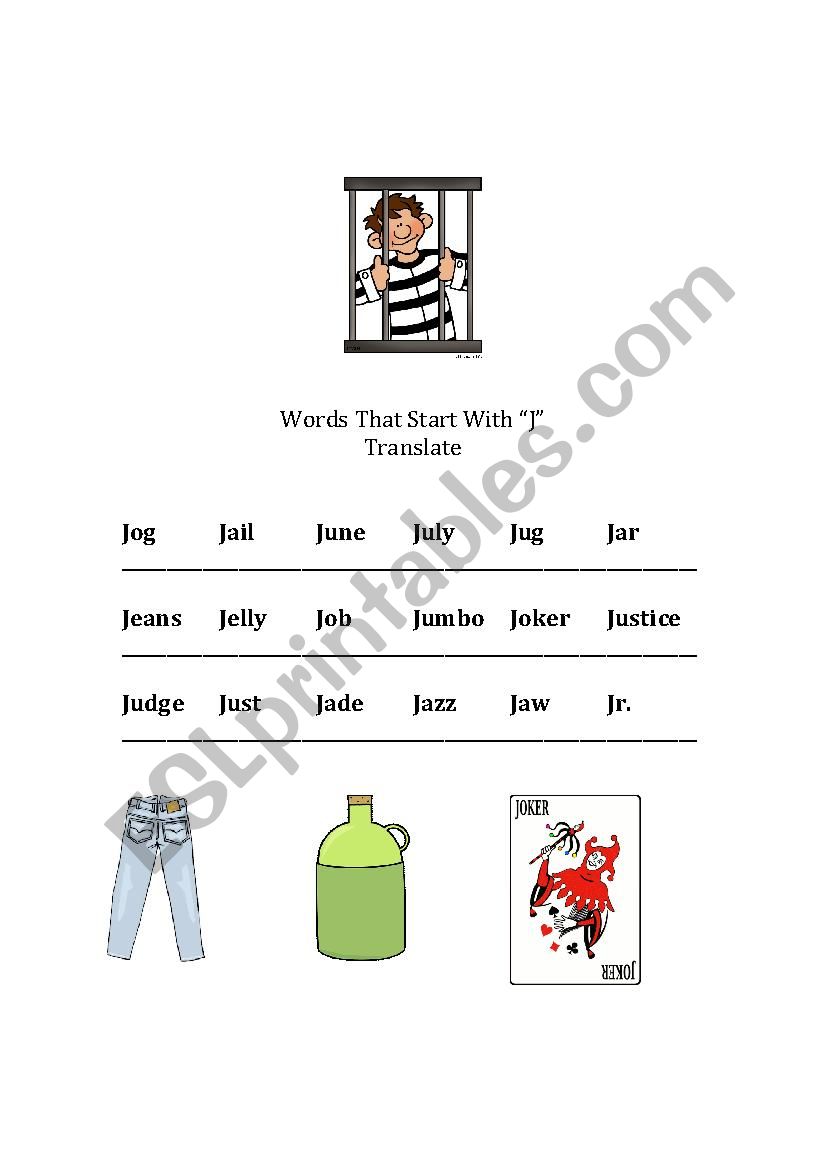 Translate Common Words worksheet