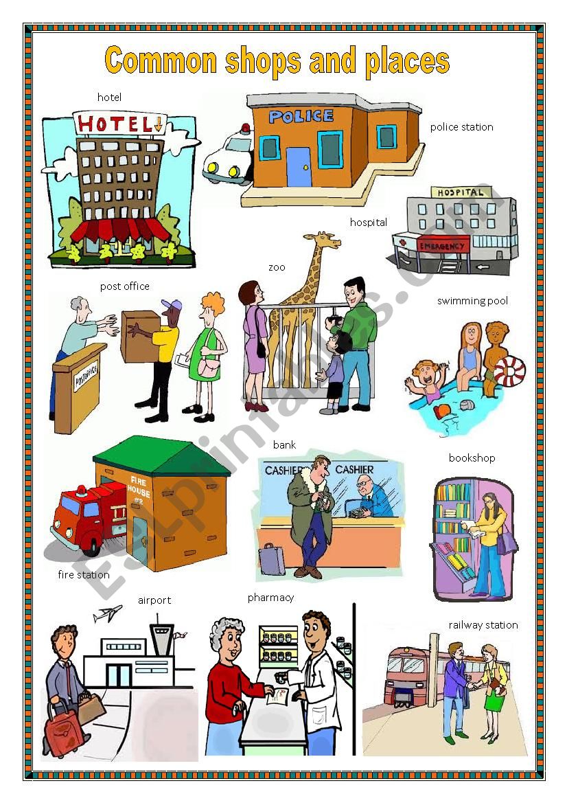 Common shops and places 1. worksheet