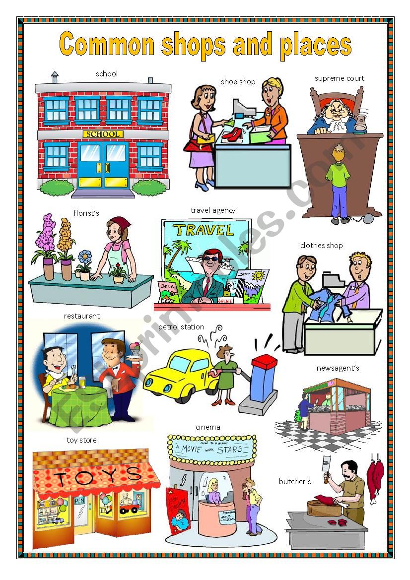 Common shops and places 2. worksheet