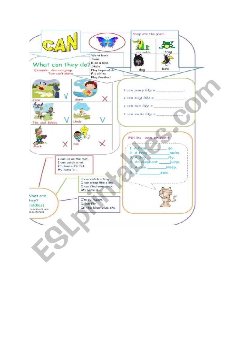 MODAL VERB CAN worksheet