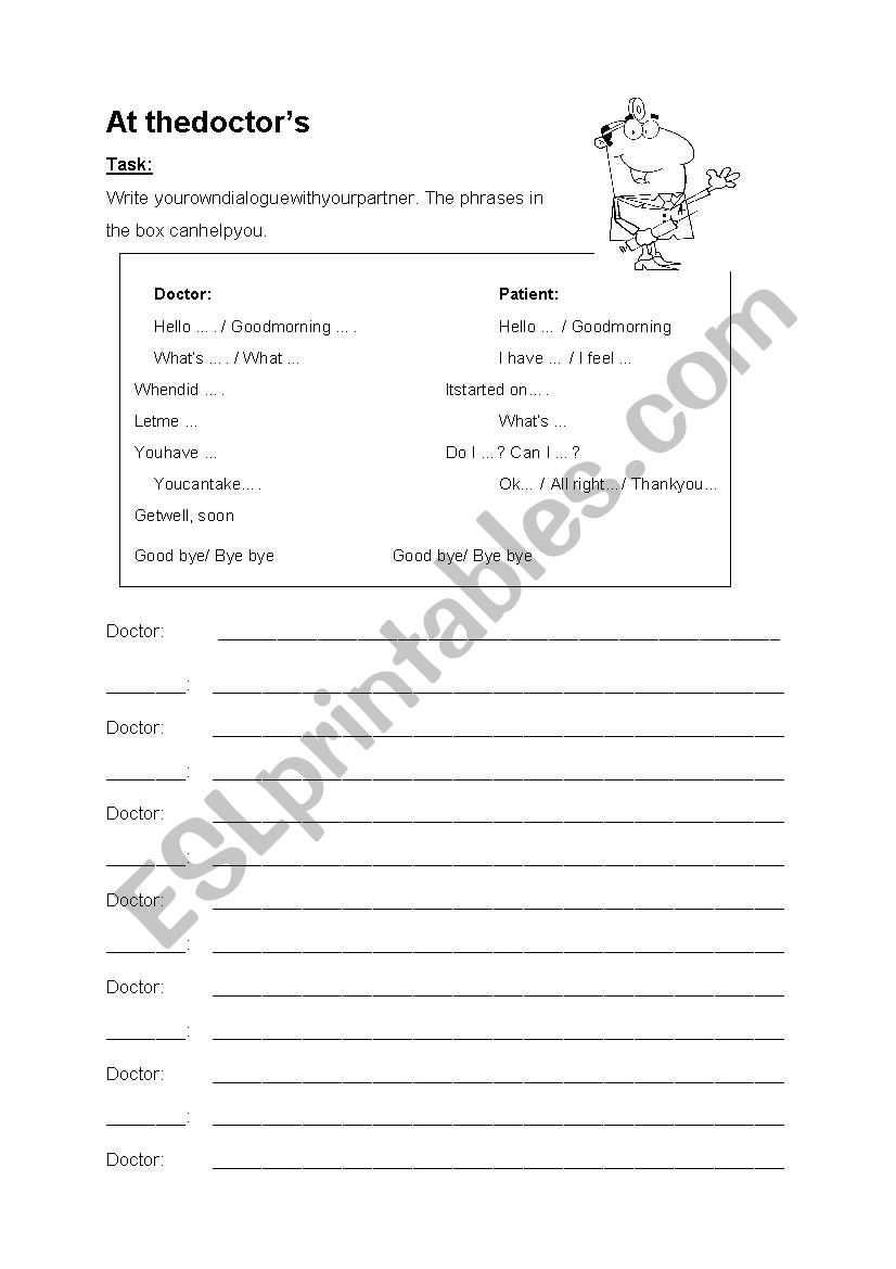 At the doctors  worksheet