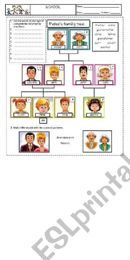 Family tree worksheet