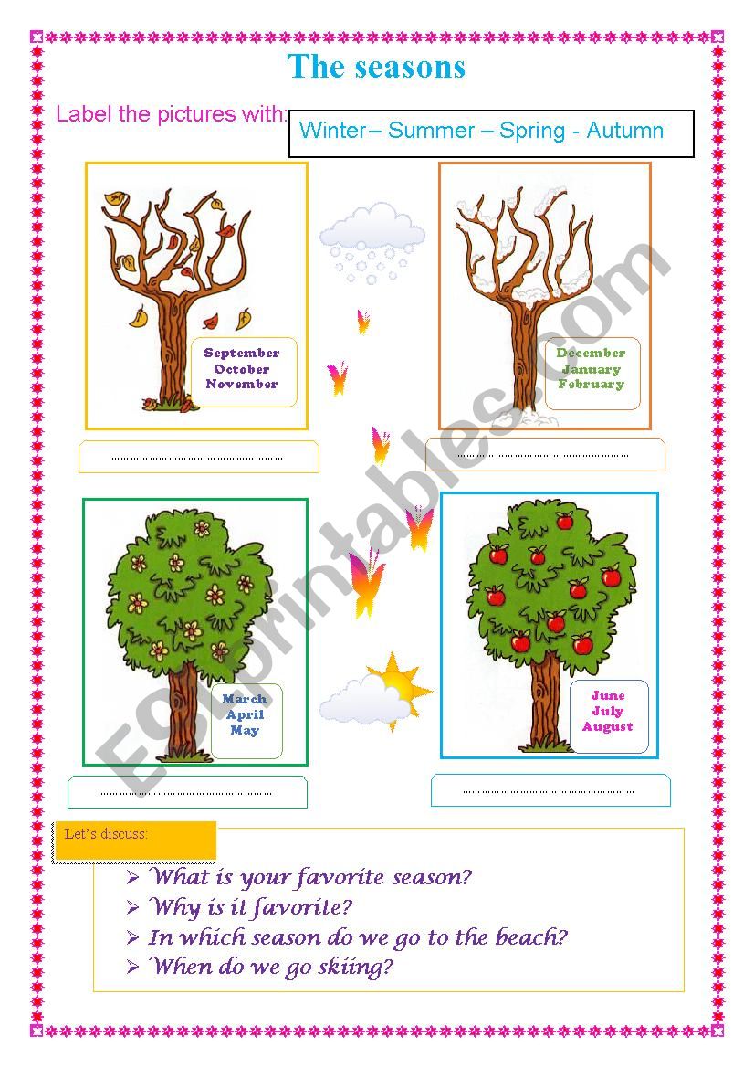 the seasons worksheet