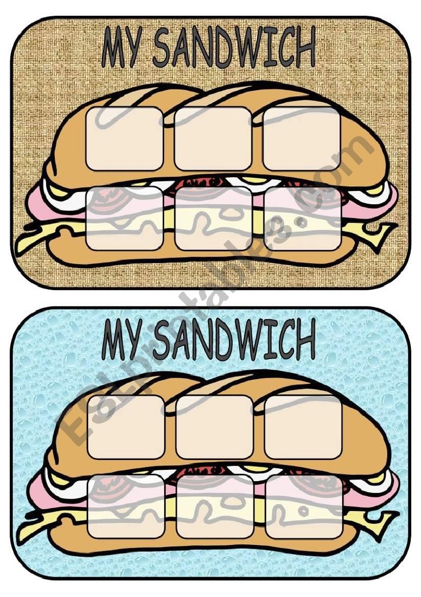 sandwich game (4 pages) worksheet