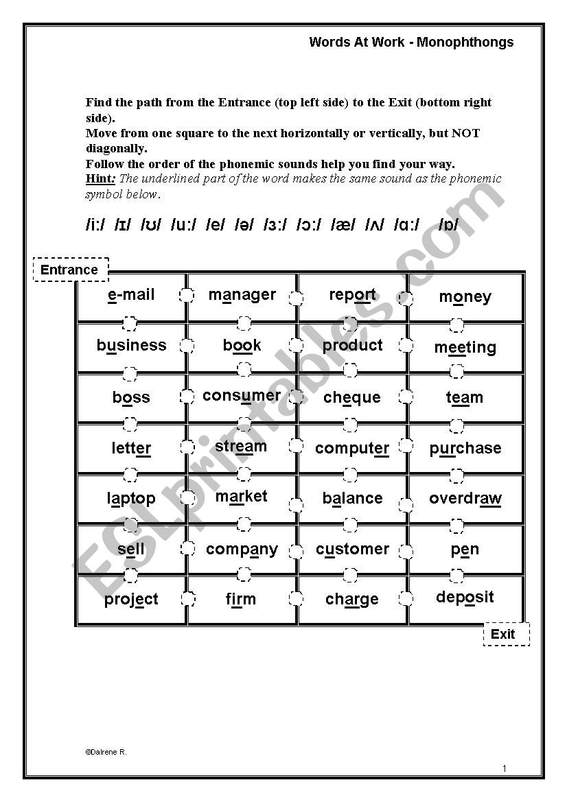 Words at Work worksheet