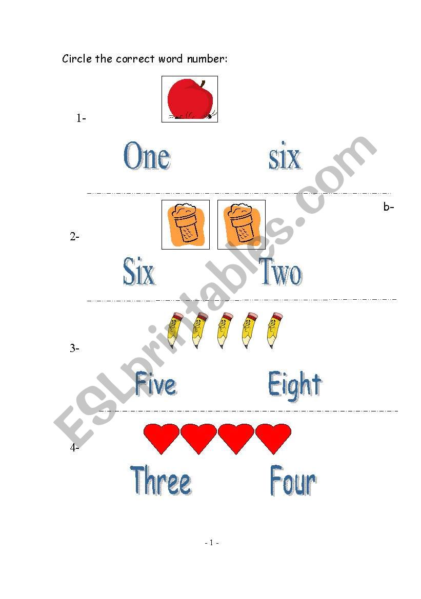 Count and circle the correct word