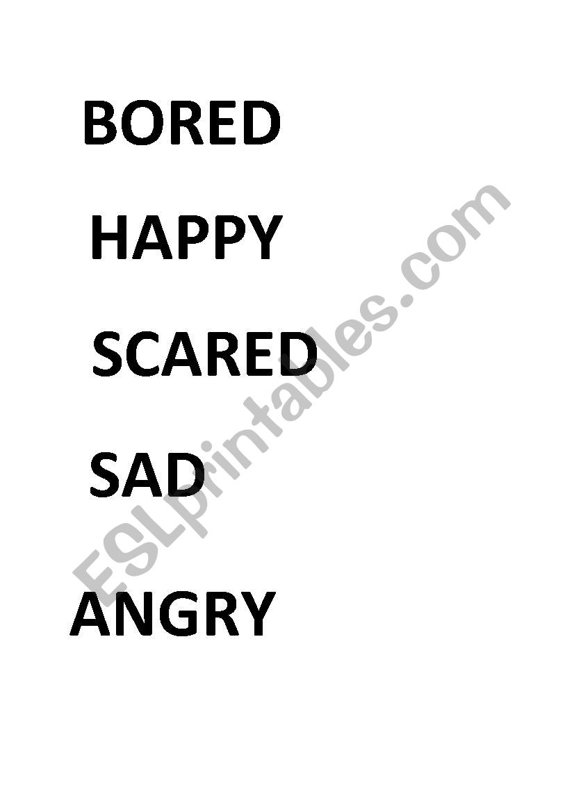 Feelings and emotions worksheet