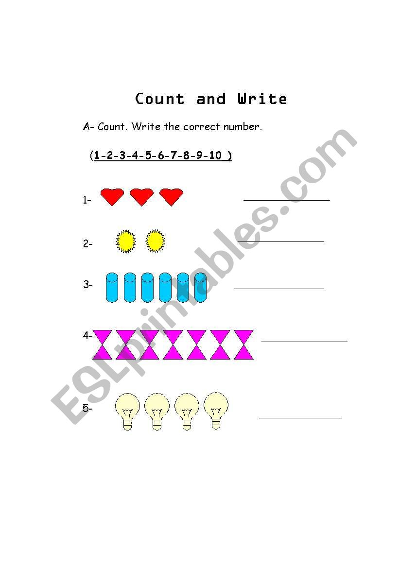 Count and write worksheet