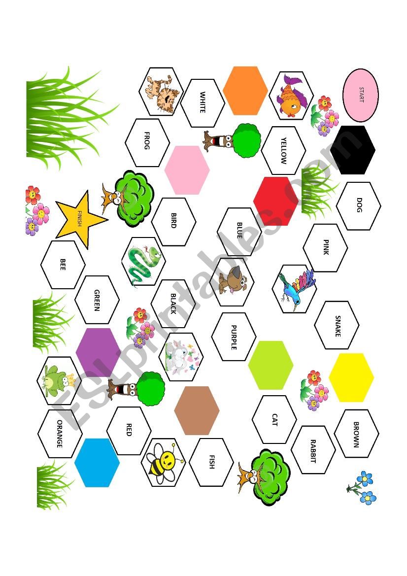 COLOURS AND ANIMALS GAME worksheet