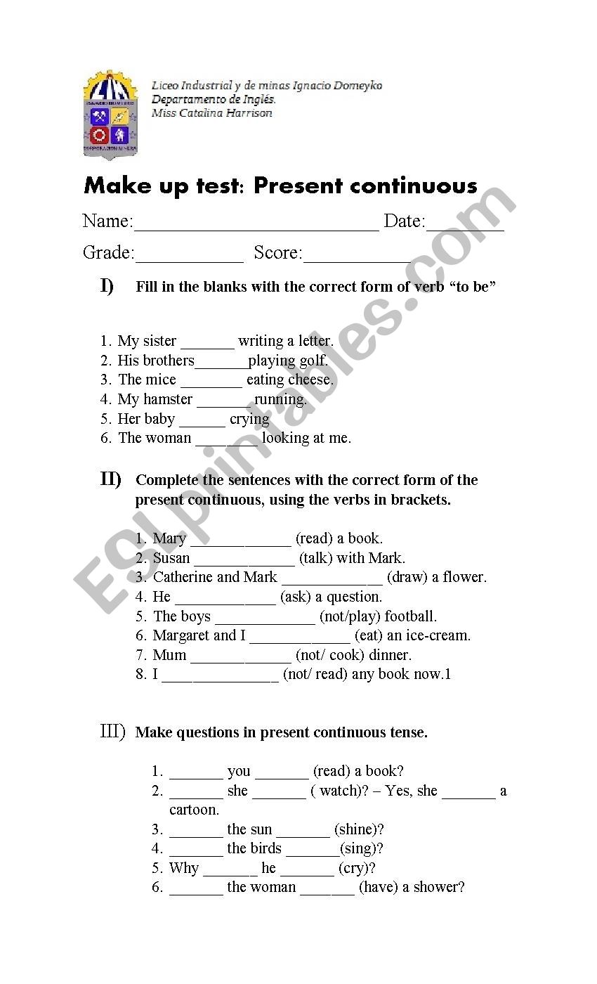 Simple present tense worksheet