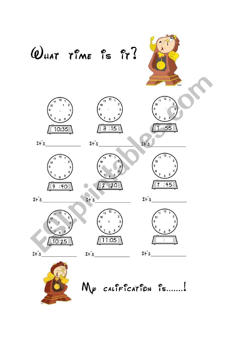 What time is it? worksheet