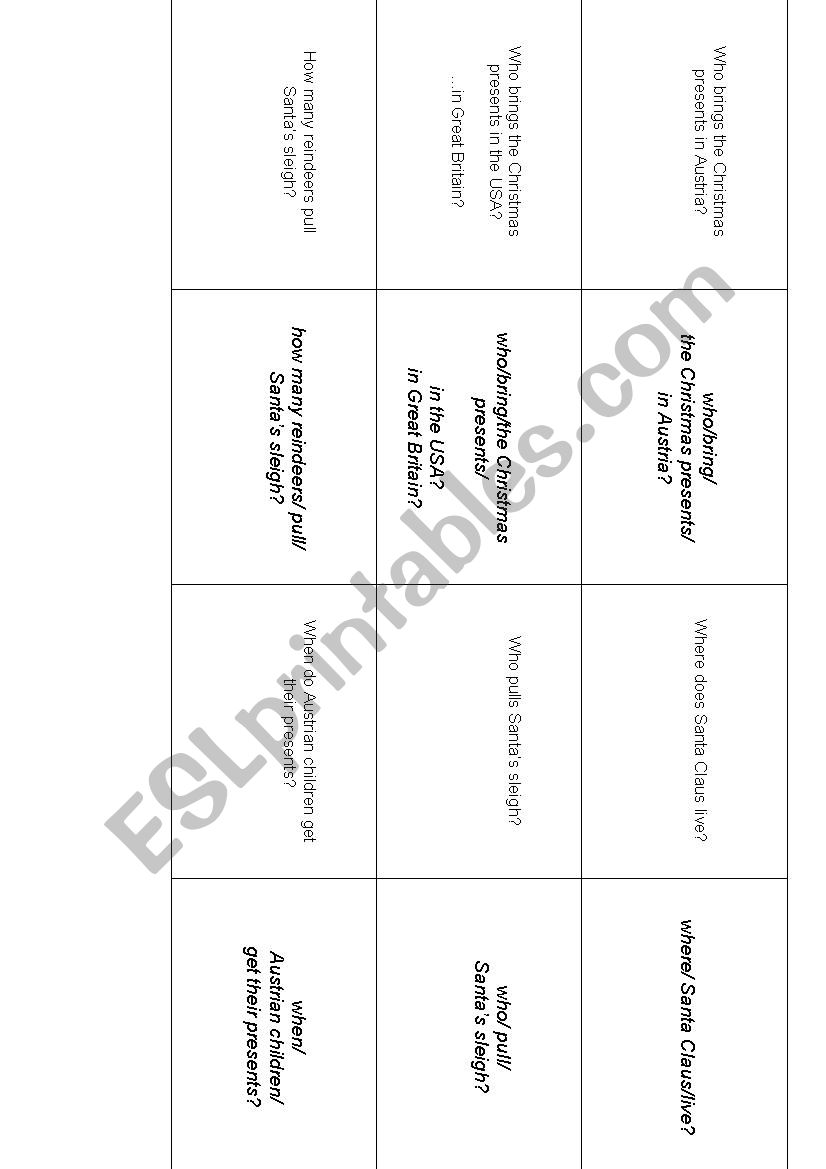 Christmas game 2nd attempt worksheet