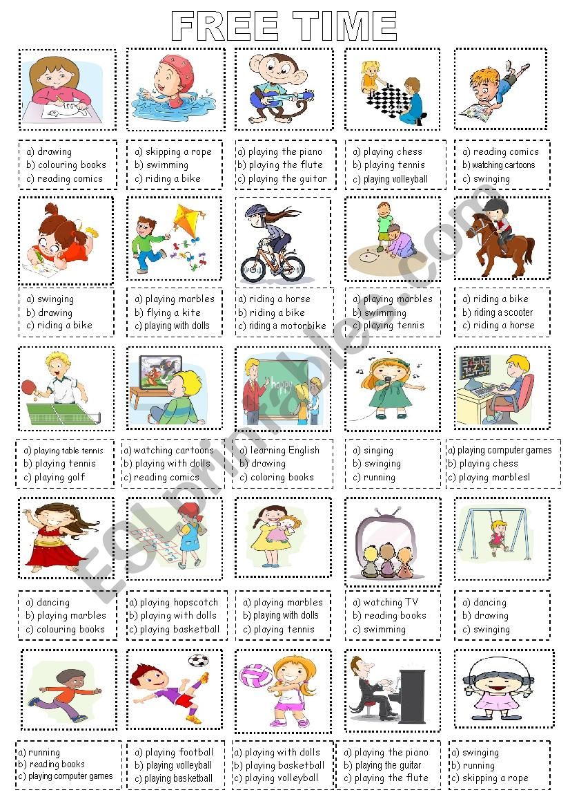 FREE TIME  (editable) worksheet